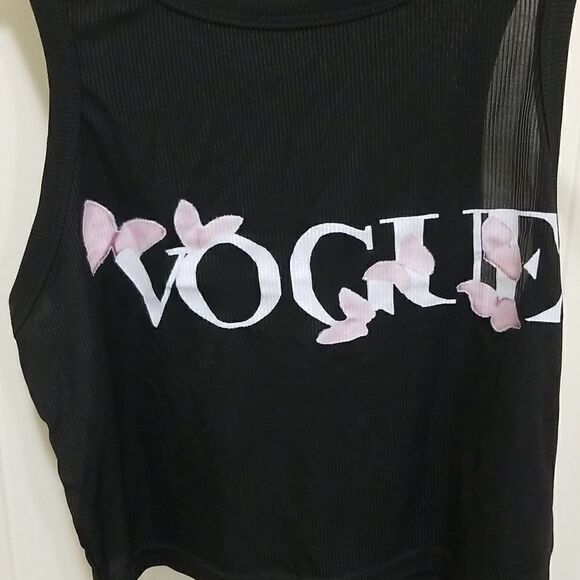 Black Sleeveless Halter V-Neck Cotton Printed Tops sz Medium - Picture 5 of 7